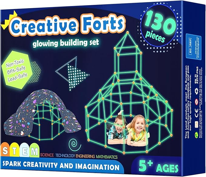 Tiny Land Glow Fort Building Kit for Kids Creative Fort Indoor & Outdoor Construction Toys with 8... | Amazon (US)