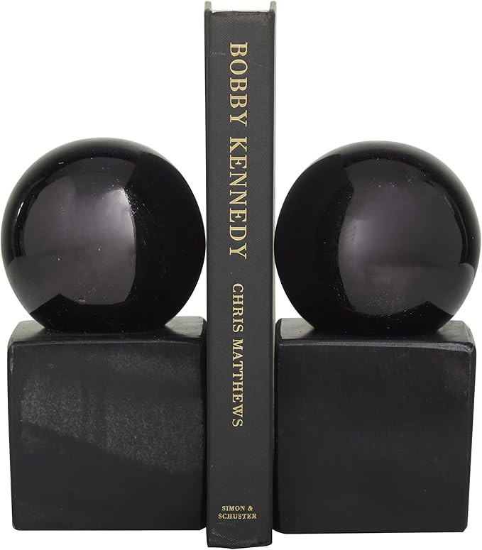 CosmoLiving by Cosmopolitan Marble Decorative Bookends Orb 7 lbs Non Skid Bookends, Set of 2 Offi... | Amazon (US)