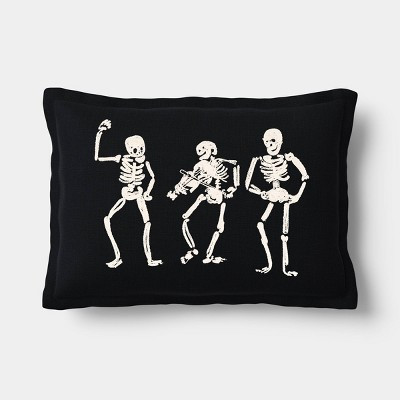 Lumbar Dancing Skeletons Pillow black/ivory - Threshold\u2122 | Target