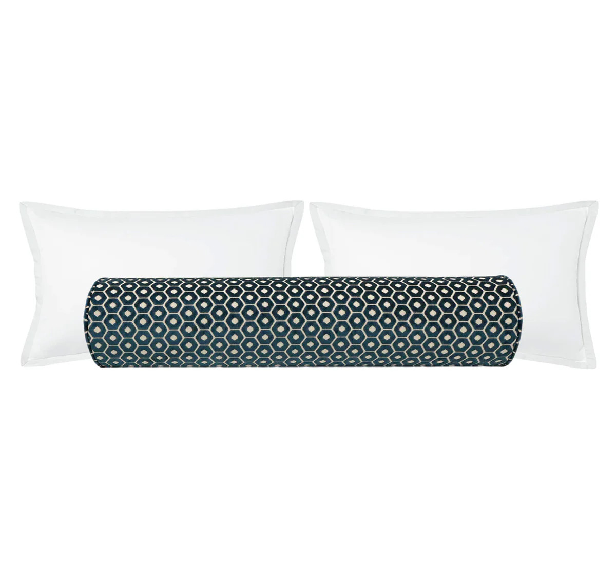 THE BOLSTER :: PALOMA CUT VELVET // NAVY BLUE | LITTLE DESIGN COMPANY