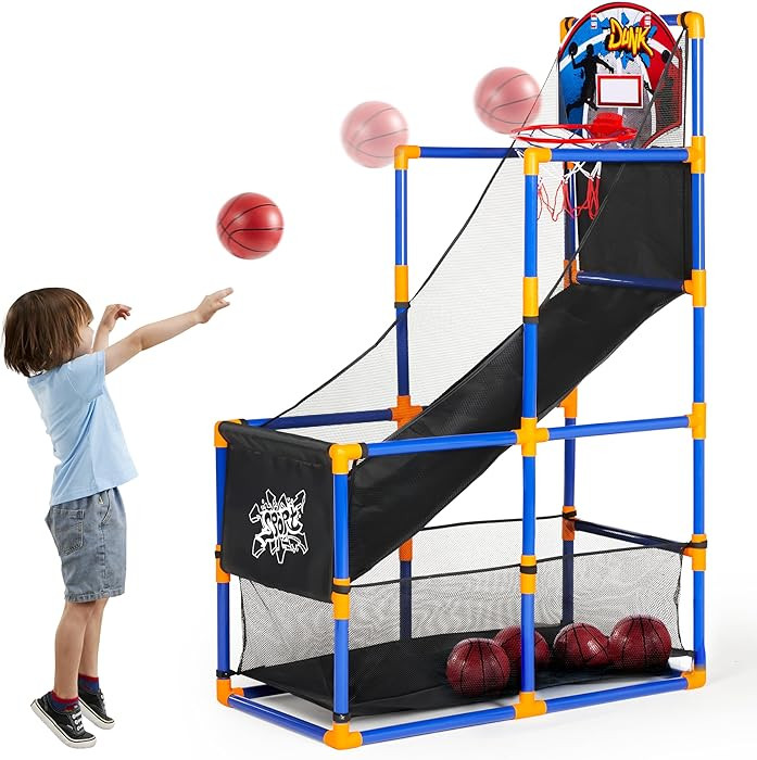 JOYIN Arcade Basketball Game Set with 4 Balls and Hoop for Kids 3 to 12 Years Old Indoor Outdoor ... | Amazon (US)