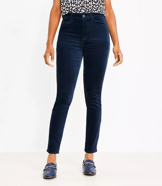 Curvy Velvet Skinny Pants | LOFT