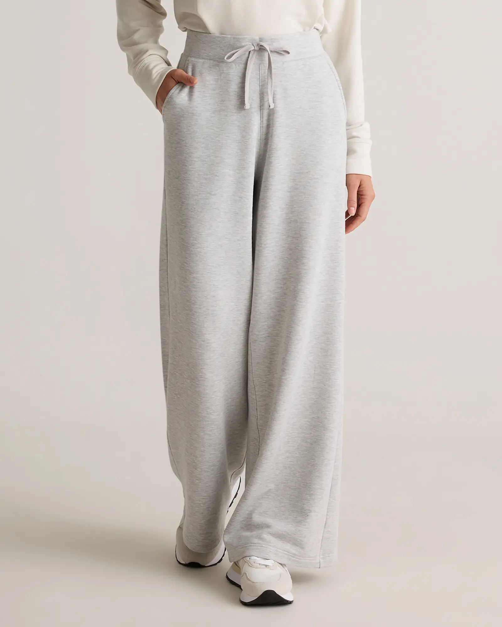 SuperSoft Fleece Wide Leg Pant in Heather Grey | Quince