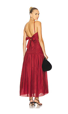 Posse Aurelia Square Neck Dress in Merlot from Revolve.com | Revolve Clothing (Global)