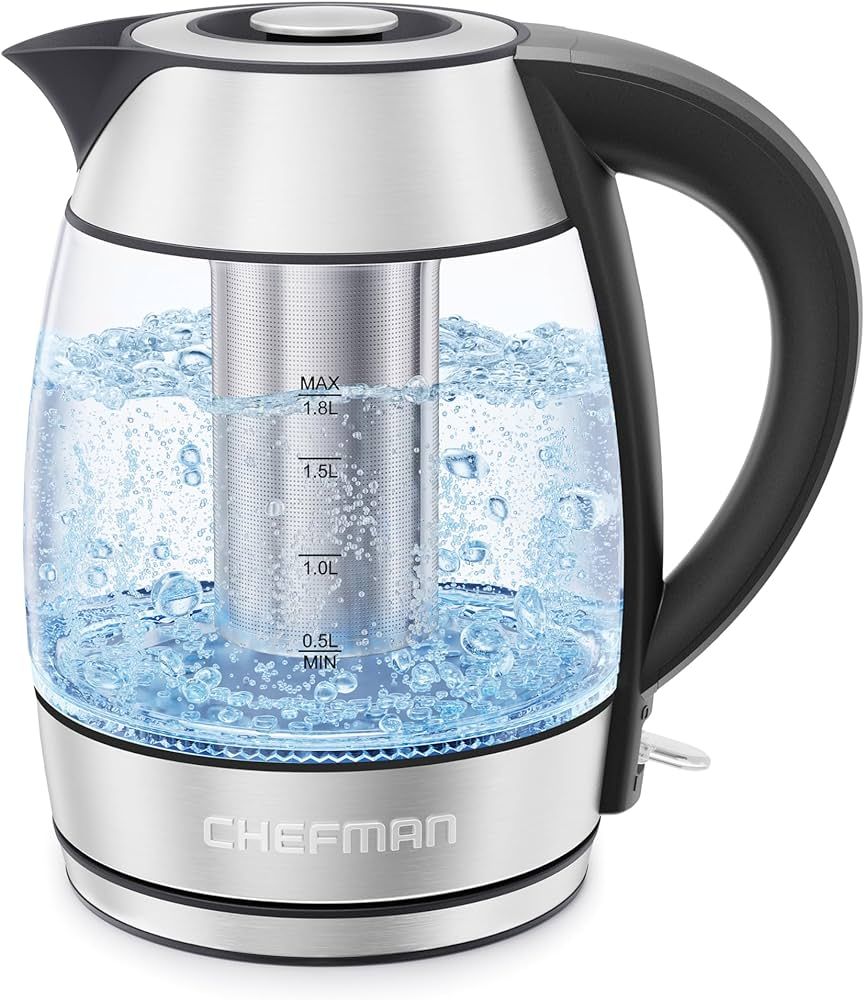 Chefman Electric Glass Kettle,Fast Boiling Water Heater w/Auto Shutoff &Boil Dry Protection, Sepa... | Amazon (CA)