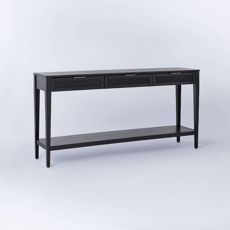 East Bluff Woven Drawer Console Table Black - Threshold™ designed with Studio McGee | Target