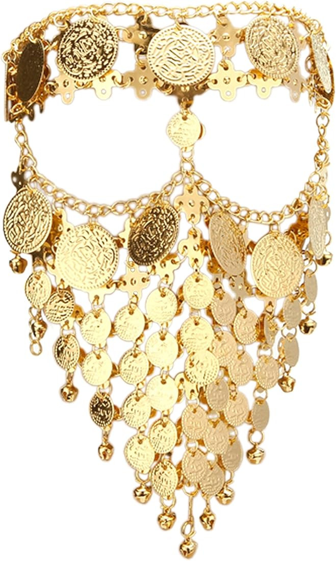 Astage Lady Cosplay Belly Dance Jewelry Coin Veil Halloween Dance Play Accessories | Amazon (US)