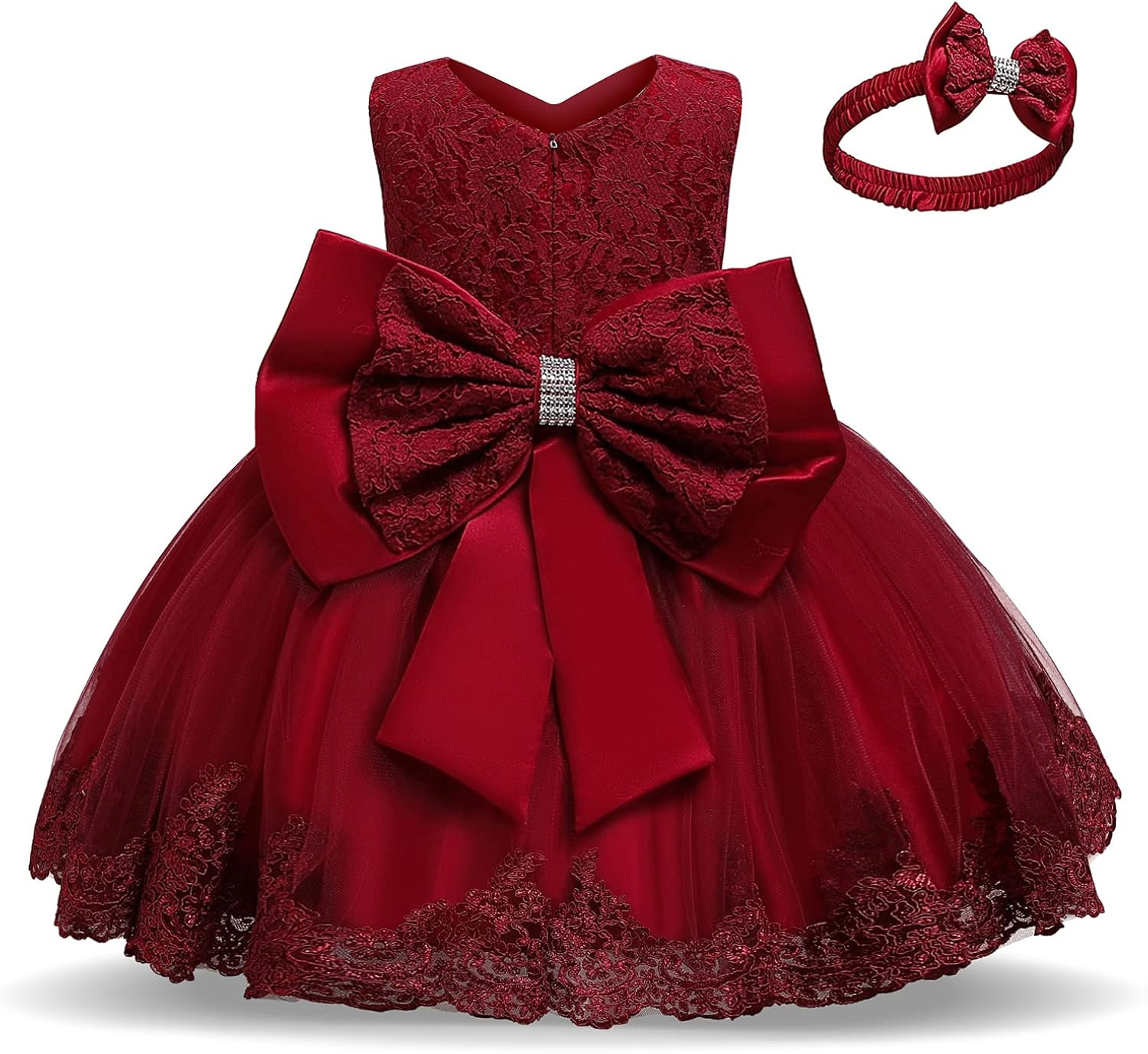 NNJXD Girls' Tulle Flower Princess Wedding Dress for Toddler and Baby Girl | Amazon (US)