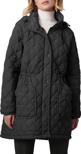 Bernardo Diamond Quilted Hooded Puffer Coat | Nordstrom | Nordstrom