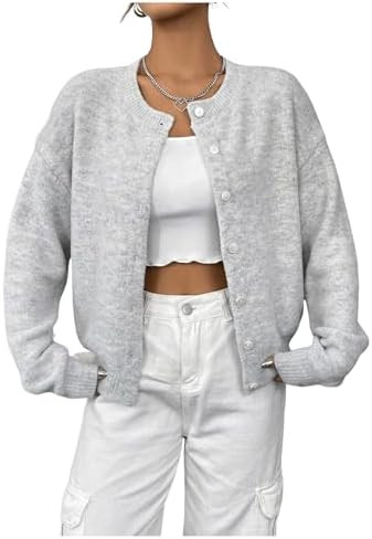 GORGLITTER Women's Button Up Knit Cardigan Open Front Casual Dressy Fall Trendy 2025 Cute Long Sl... | Amazon (US)