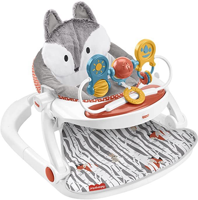 Fisher-Price Premium Sit-Me-Up Floor Seat with Toy Tray - Peek-a-Boo Fox Portable Baby Chair with... | Amazon (US)