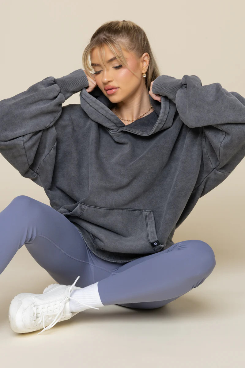 Boxy Boyfriend Hoodie - Vintage Black | POPFLEX