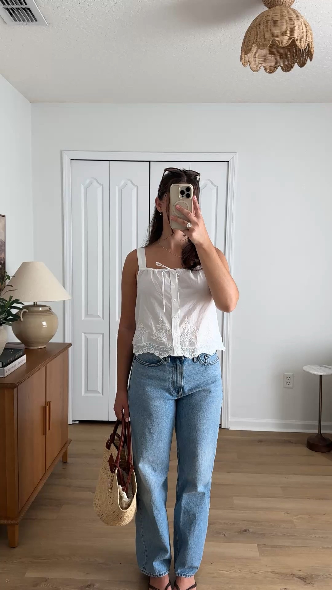 Simple ootd! 🤍 wearing 26 jeans and small tank top. Jeans are older (mid rise slouchy) but the Levi’s are a similar fit

#LTKootd