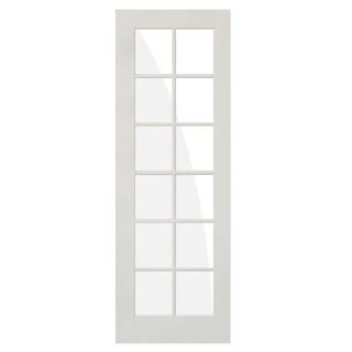 Krosswood Doors 36 in. x 96 in. 12-Lite Clear Solid Hybrid Composite Core MDF Primed Right-Hand S... | The Home Depot