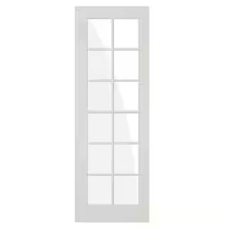 Krosswood Doors 36 in. x 96 in. 12-Lite Clear Solid Hybrid Composite Core MDF Primed Right-Hand S... | The Home Depot