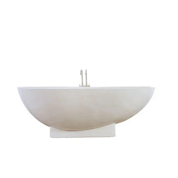 Terrazo Stone Bath Tub Freestanding - Natural | France and Son