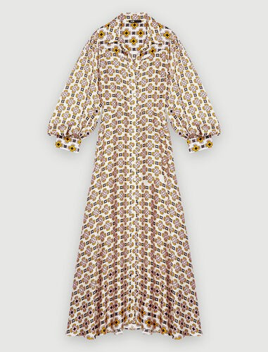 122ROGEO Printed satin shirt dress | Maje US