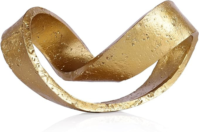 Modern Geometric Sculpture, Gold Knot Home Accent Decor, Multi-Angle Abstract Art Statue for Coff... | Amazon (US)