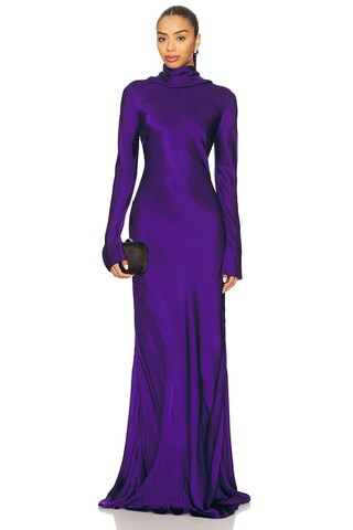 Alejandra Alonso Rojas Maxi Cowl Back Dress in Indigo from Revolve.com | Revolve Clothing (Global)
