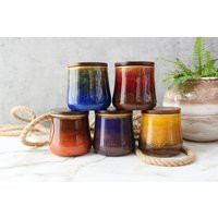 Set Of 5 Small Glass Pots | Boho Chic Decor Succulents Storage Hand Painted Planters Spices Herbs Vanity Home Gifts | Etsy (US)