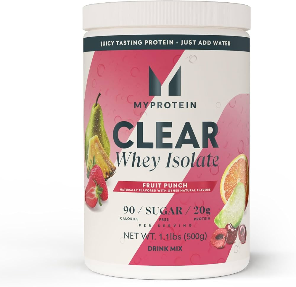 Myprotein Clear Whey Isolate Protein Powder, 20 Servings (1.1lbs) Fruit Punch, 20g Protein per Se... | Amazon (US)