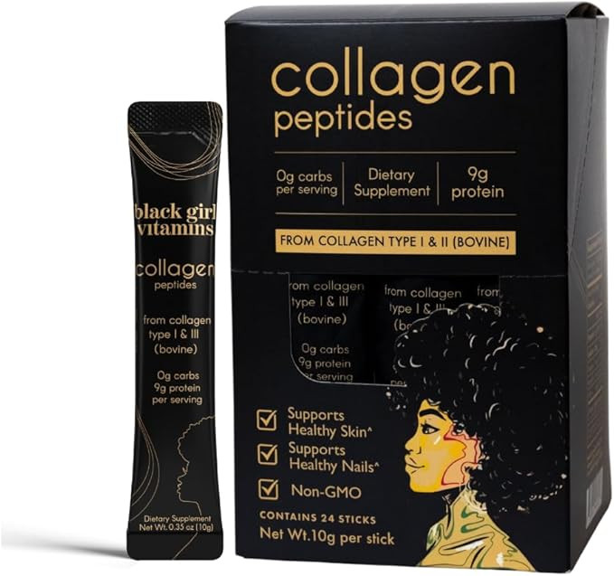 Black Girl Vitamins Collagen Stick Packs – Collagen Type I & III Supplement for Hair, Skin & Na... | Amazon (US)