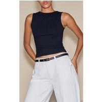 Black Gold Buckle Slim Belt | PrettyLittleThing US