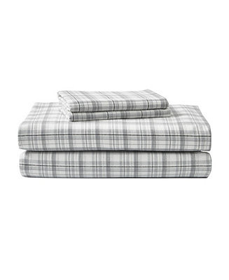 Eddie Bauer Printed Cotton Flannel 3-Piece Sheet Set, Twin - Macy's | Macy's