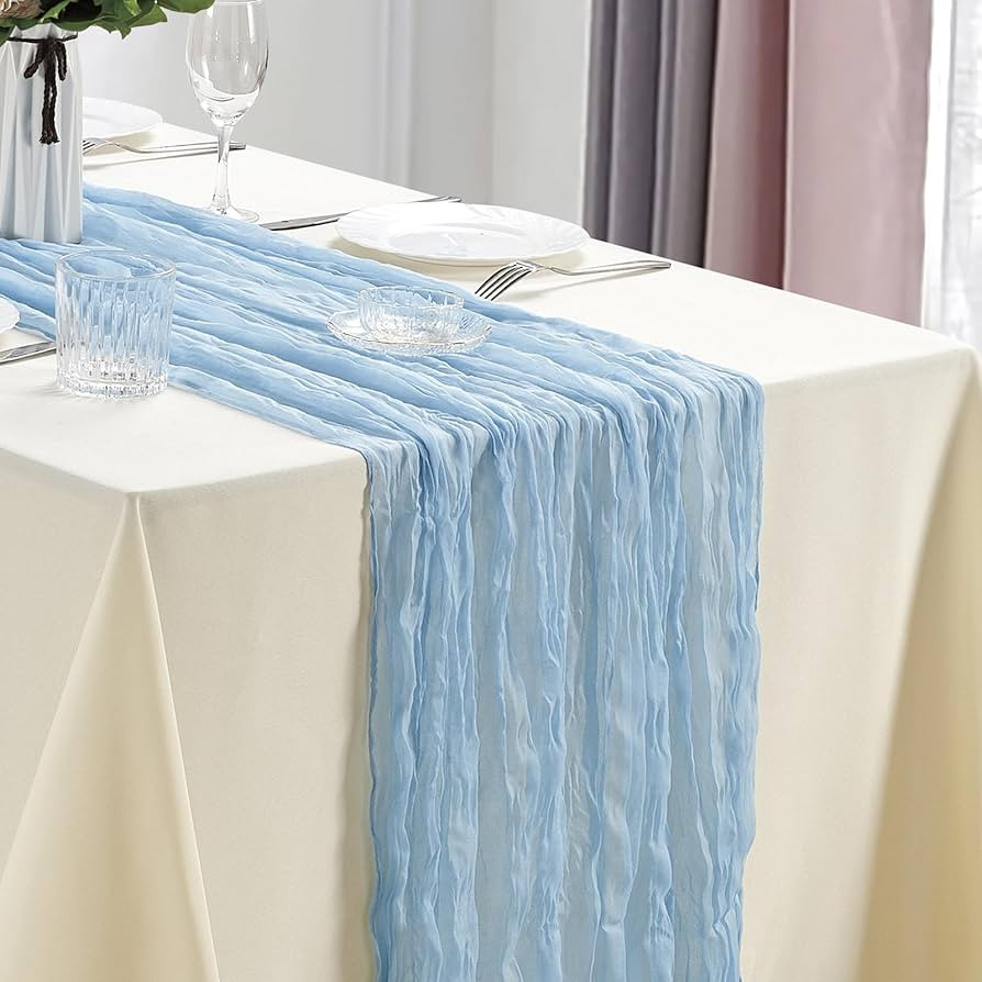 Dololoo Cheesecloth Table Runner 35 x 118 Inches Gauze Table Runner 10Ft Boho Rustic Decorations ... | Amazon (US)