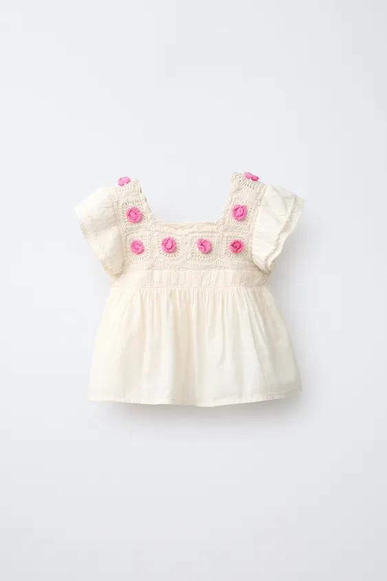 COMBINED CROCHET KNIT TOP | Zara US