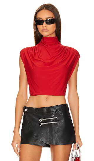 Butter Draped Crop Top in Scarlet | Revolve Clothing (Global)