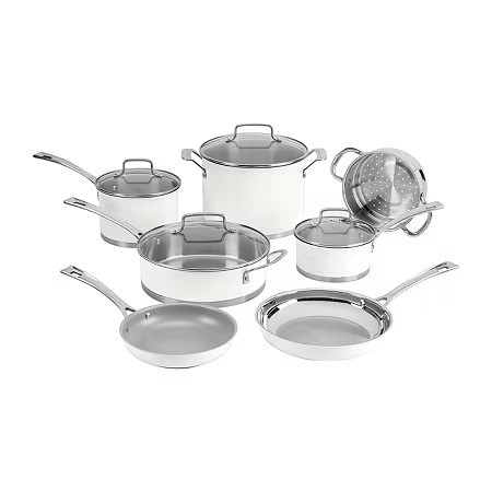 Cuisinart Stainless Steel 11-pc. Cookware Set, One Size, White | JCPenney