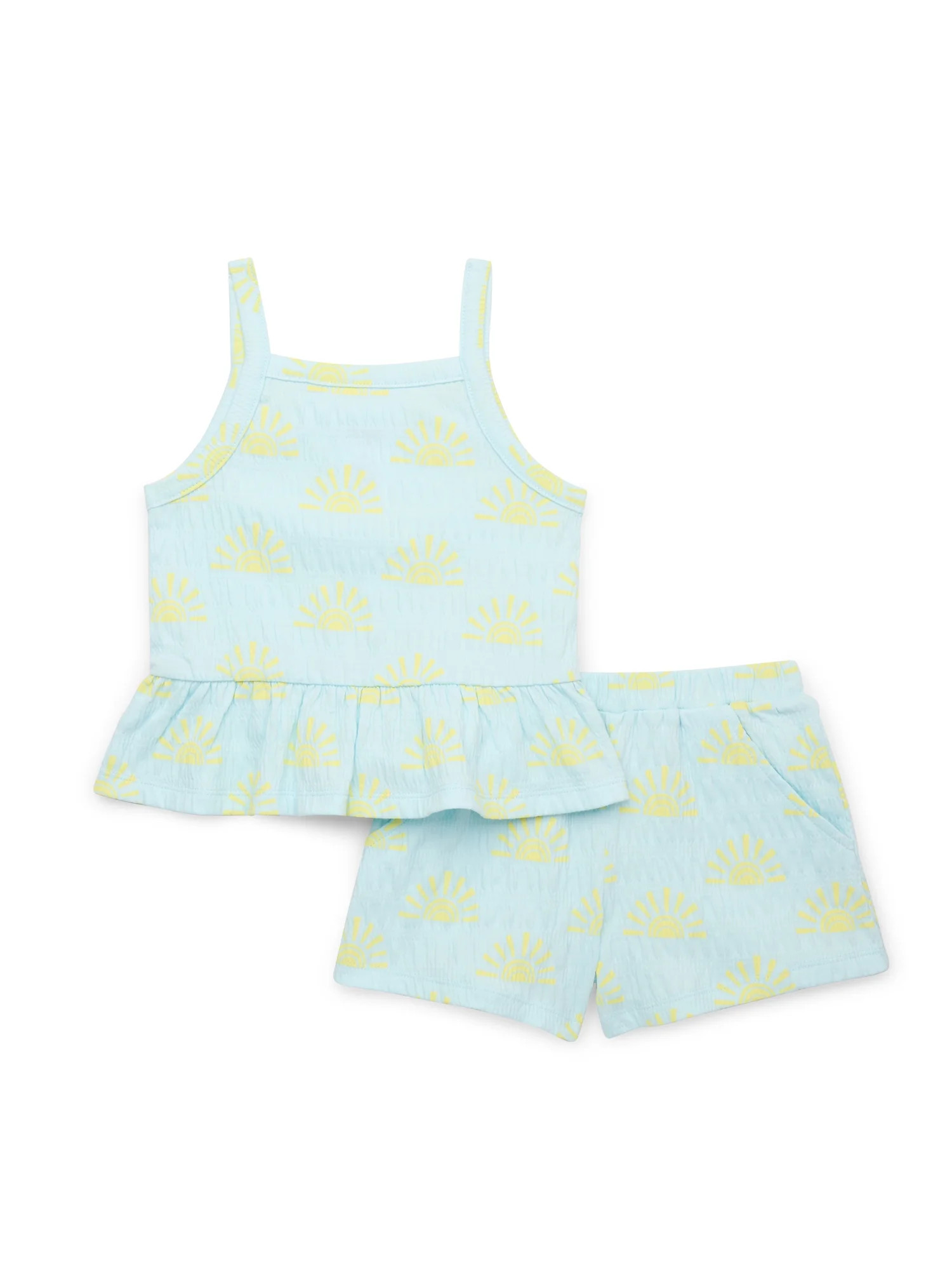 365 Kids from Garanimals Girls Peplum Tank Top and Shorts Outfit Set, 2-Piece, Sizes 4-10 | Walmart (US)
