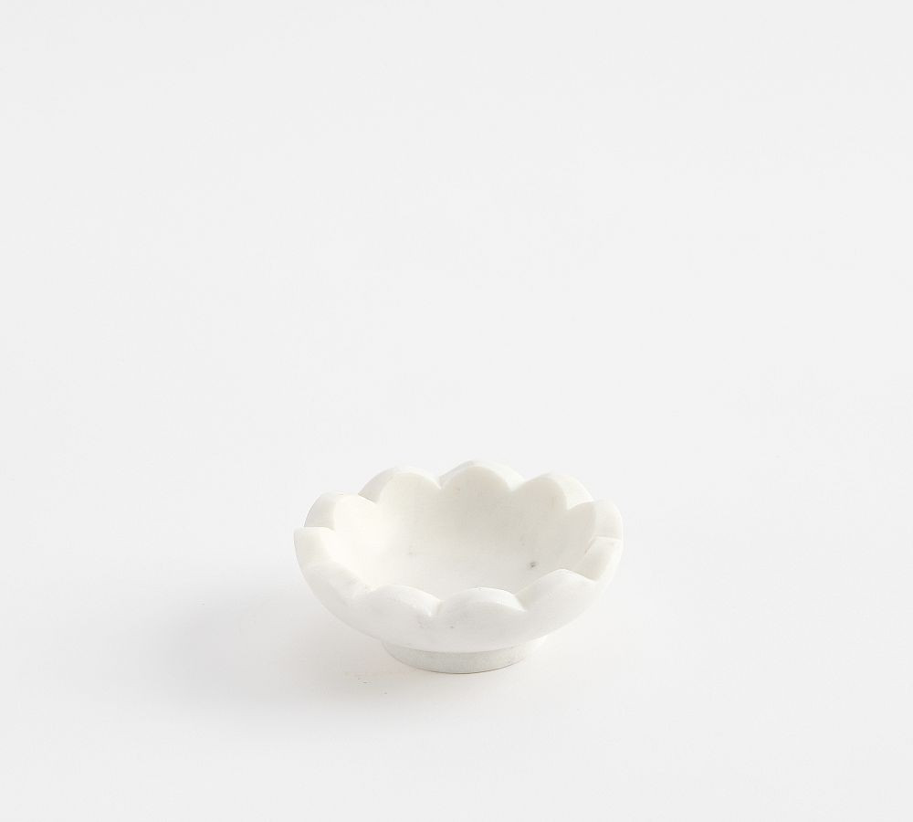 Floral White Marble Catchall | Pottery Barn (US)