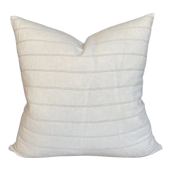Chiangmai Native Cotton Cream Stripe Pillow Cover // Cream White Neutral Pillow  // Modern Farmho... | Etsy (CAD)