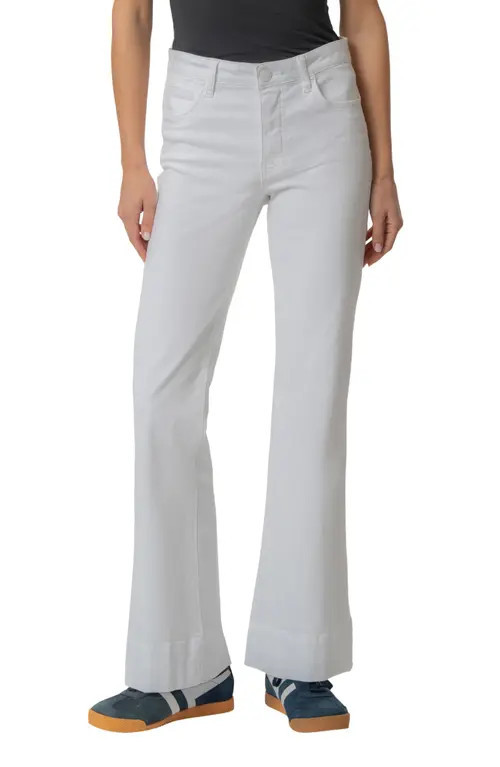 KUT from the Kloth Stella Fab Ab High Waist Flare Jeans in Optic White at Nordstrom, Size 4P | Nordstrom
