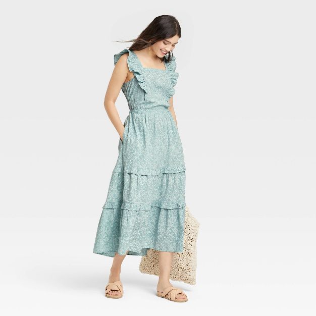 Women&#39;s Flutter Sleeveless Dress - Universal Thread&#8482; Coral Orange L | Target