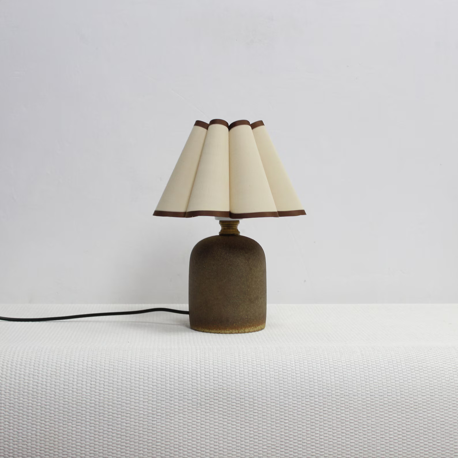 Duzy Handmade Khaki Fabric and Brown Ceramic Base Lamp for Home Decor-9, 110-240v/50-60hz, Using ... | Etsy (US)