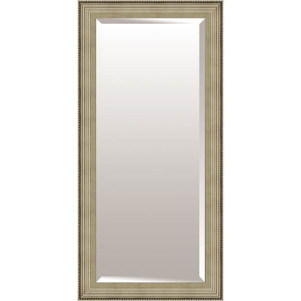 Champagne & Silver Beaded Leaner Mirror At Home, Metallic, Wood | At Home