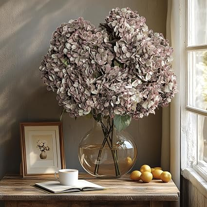 Flores Artificiales Cabezas de Hortensias de Seda Falsa Ramo con Tallos al Por Mayor para Decorac... | Amazon (US)