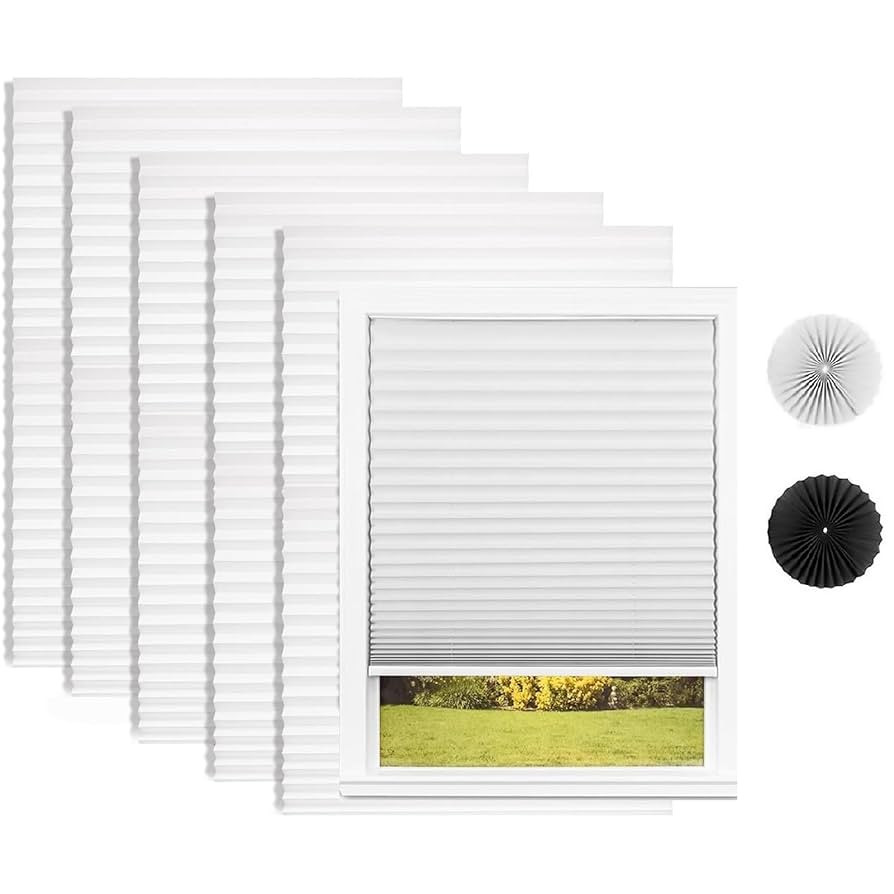 Changshade 6 Pack Temporary Window Blinds, Cut to Size Pleated Paper Shades for Indoor Windows, S... | Amazon (US)