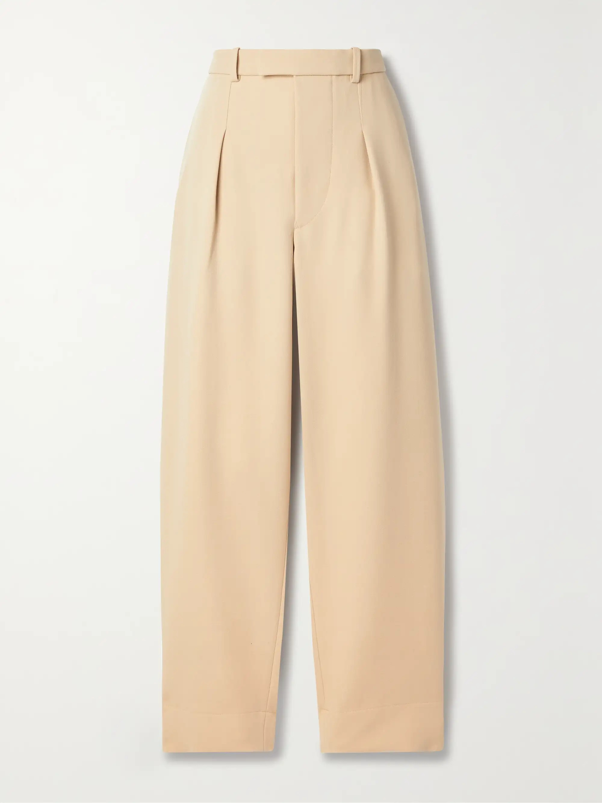 + Hailey Bieber pleated wool wide-leg pants | NET-A-PORTER (US)