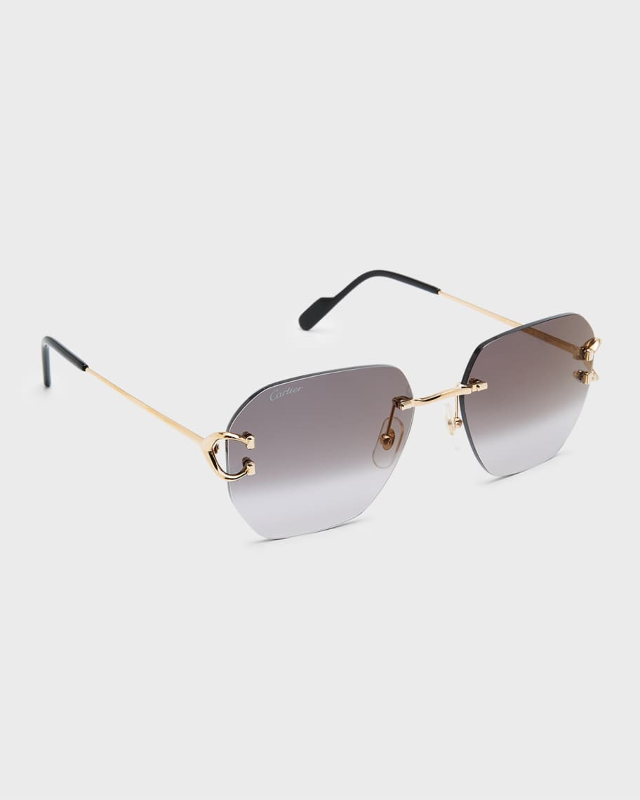 Cartier Rimless Square Metal Sunglasses | Neiman Marcus