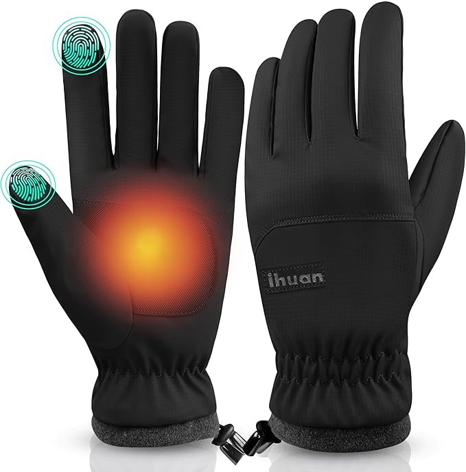 ihuan Winter Gloves Waterproof Windproof Mens Women - Warm Gloves Cold Weather, Touch Screen Fing... | Amazon (US)