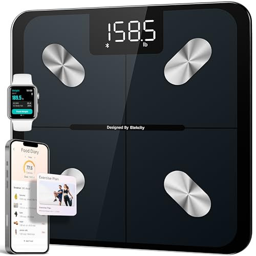 Etekcity Smart Scale for Body Weight, FSA&HSA Eligible, Bathroom Digital Weighing Scale with BMI, Body Fat, Muscle Mass, Accurate Bluetooth Home User Health Equipment Sync Apps, LED, Tempered glass | Amazon (US)