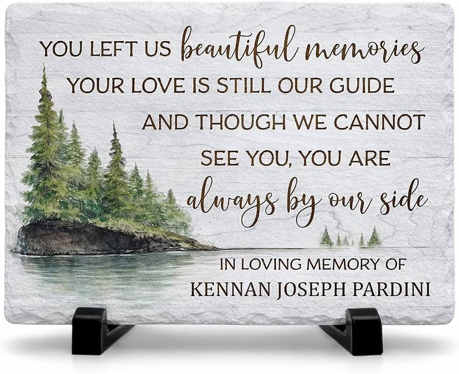 Sympathy Gifts for Loss of Loved One, You Left Us Beautiful Memories Memorial Stone, In Loving Me... | Amazon (US)