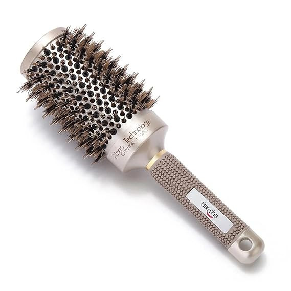 Baasha 2 Inch Medium Round Boar Bristle Ceramic Barrel Hair Brush for Women - Ideal for Blow Dryi... | Amazon (US)