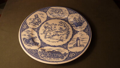 VINTAGE CLASSIC OLD CAPE CODE ICONIC STYLE BLUE/WHITE 8 1/8" SOUVENIR PLATE | eBay US