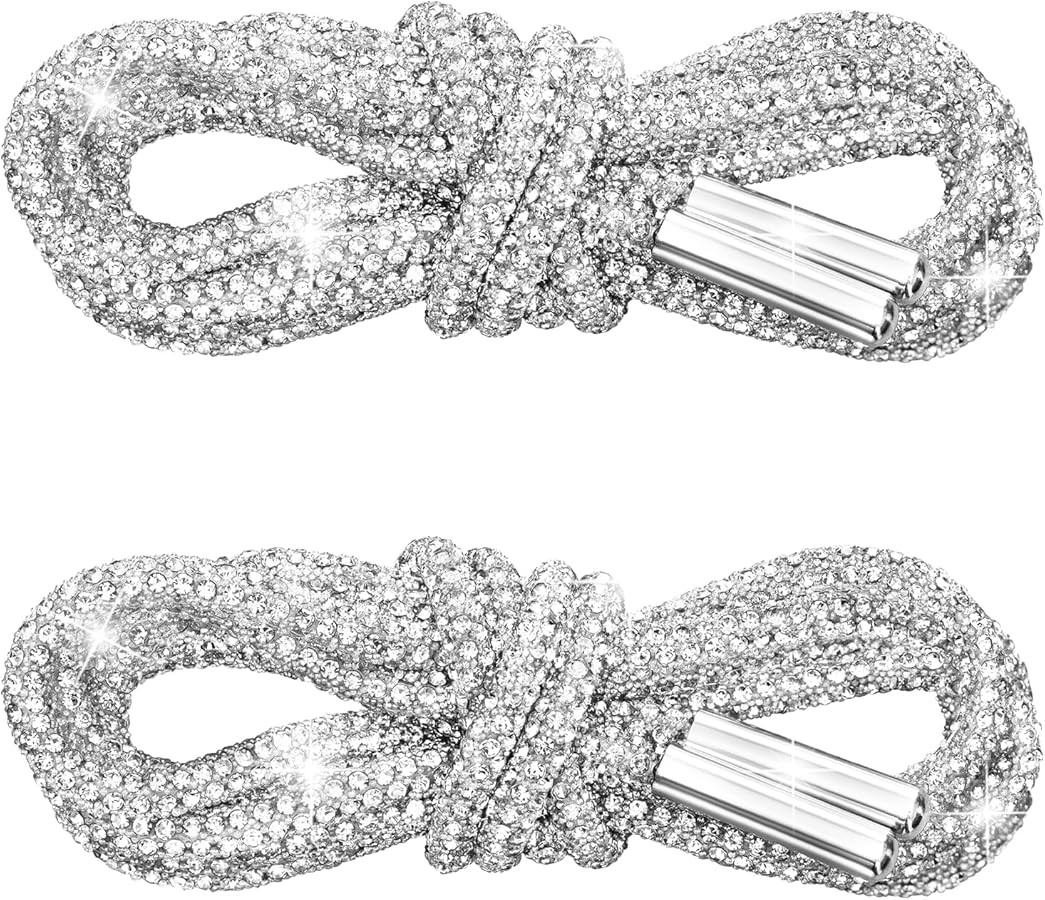 2PCS Rhinestone Shoe Laces, Round Glitter Shoes Laces for Sneakers, Crystal Bling Diamond Rope Sh... | Amazon (US)