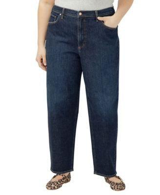 Silver Jeans Co. Plus Size High Rise Barrel Leg Jeans - Woolwich | Macy's